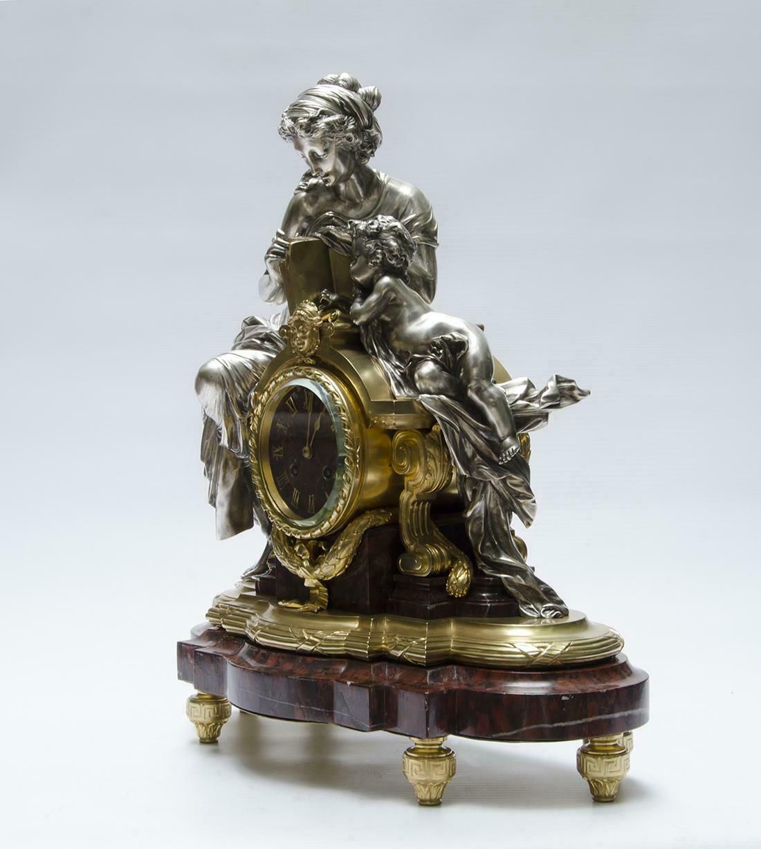 Late 19th Century French Louis XVI Ormolu Gilt Bronze Mantel Clock By Lemerle Charpentier & Cie. photo Home Decor