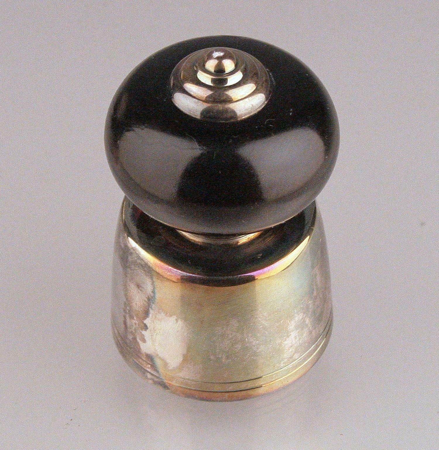 Pair Of French Black Lacquer And Silver Champagne Corks/Bottle Stoppers By Christofle photo Home Decor