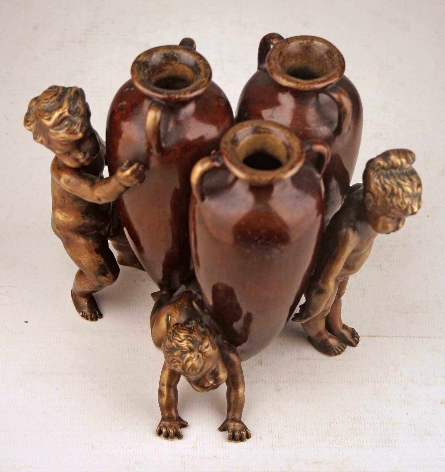 French Empire Patinated Bronze Sculpture Of A Group Of Boys And Amphoras By Auguste Moreau photo 2175.0