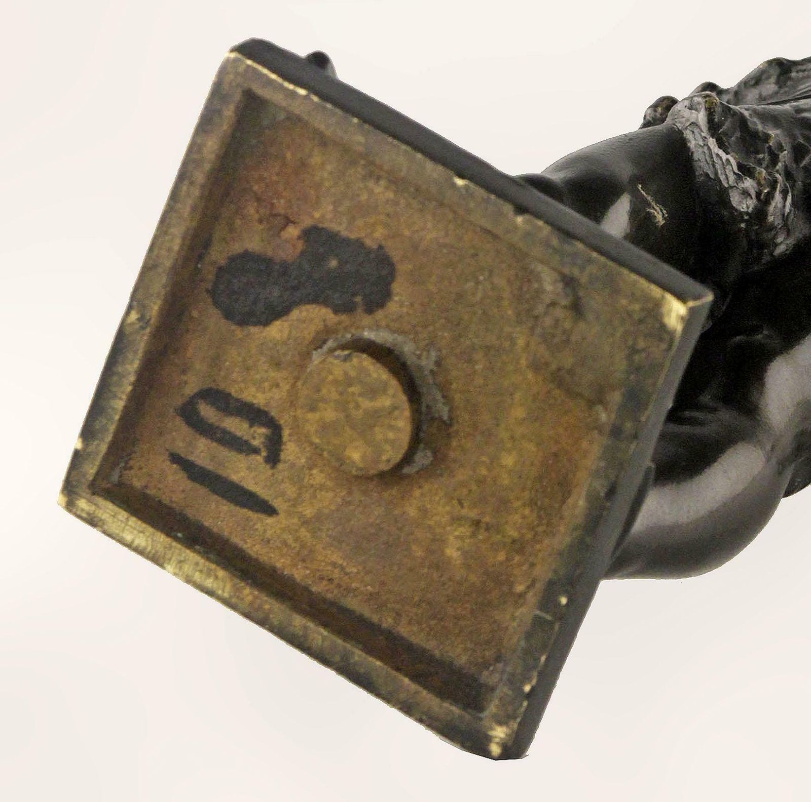 Late 19th Century Romantic French Black Patina Bronze Sculpture Of A Hunter Boy With Riffle photo buy