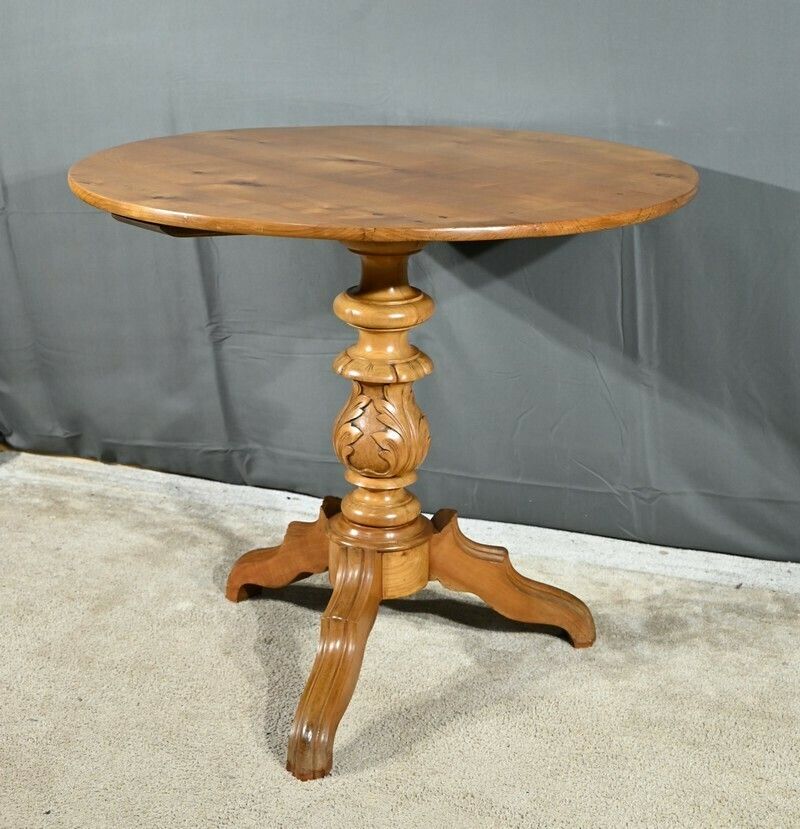 Cherry Wood Pedestal Table, Louis Philippe Period – 2nd Part 19th Century photo for sale