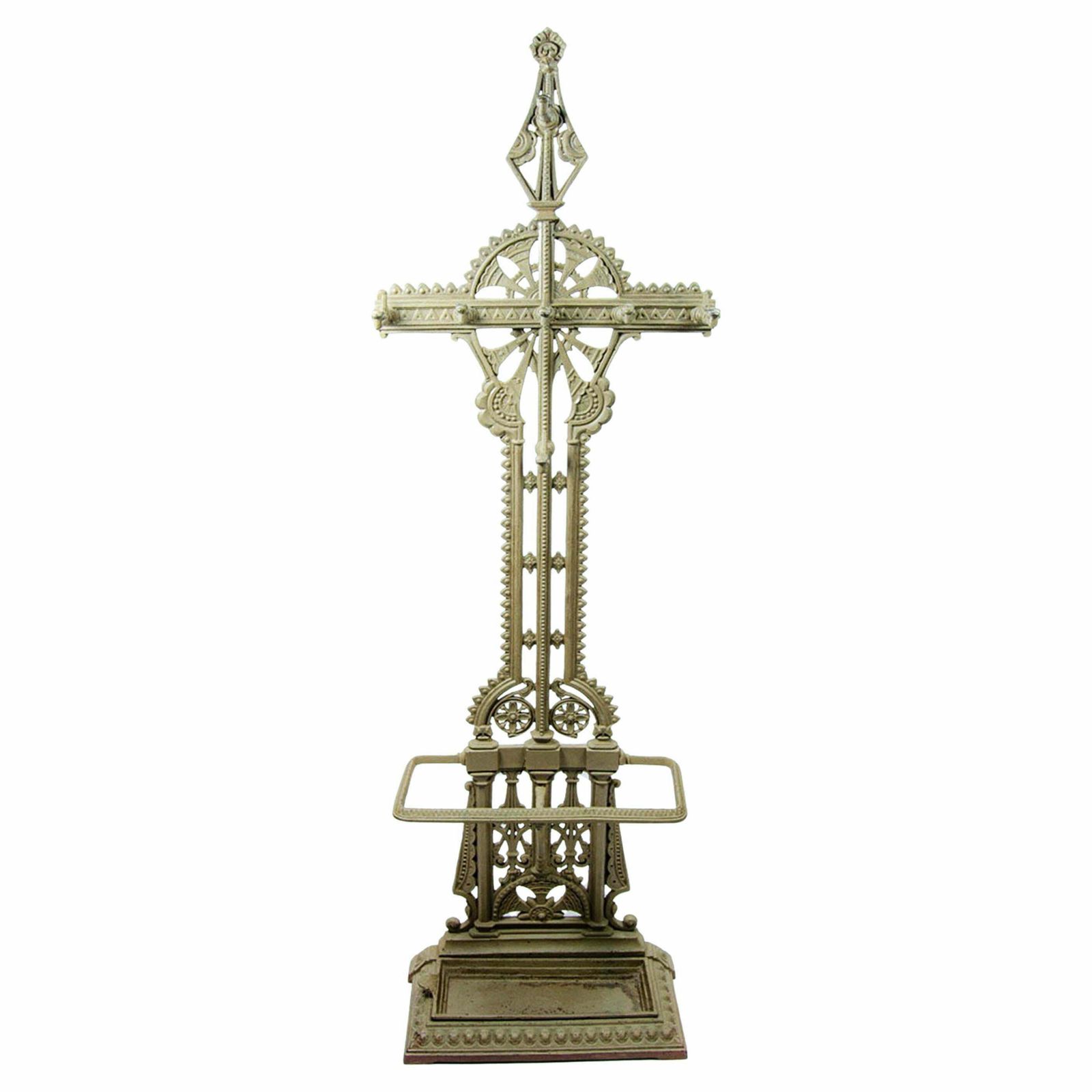Late 19th Century Victorian Iron Hall Stand Cross By English Author Christopher Dresser For Coalbrookdale Foundry