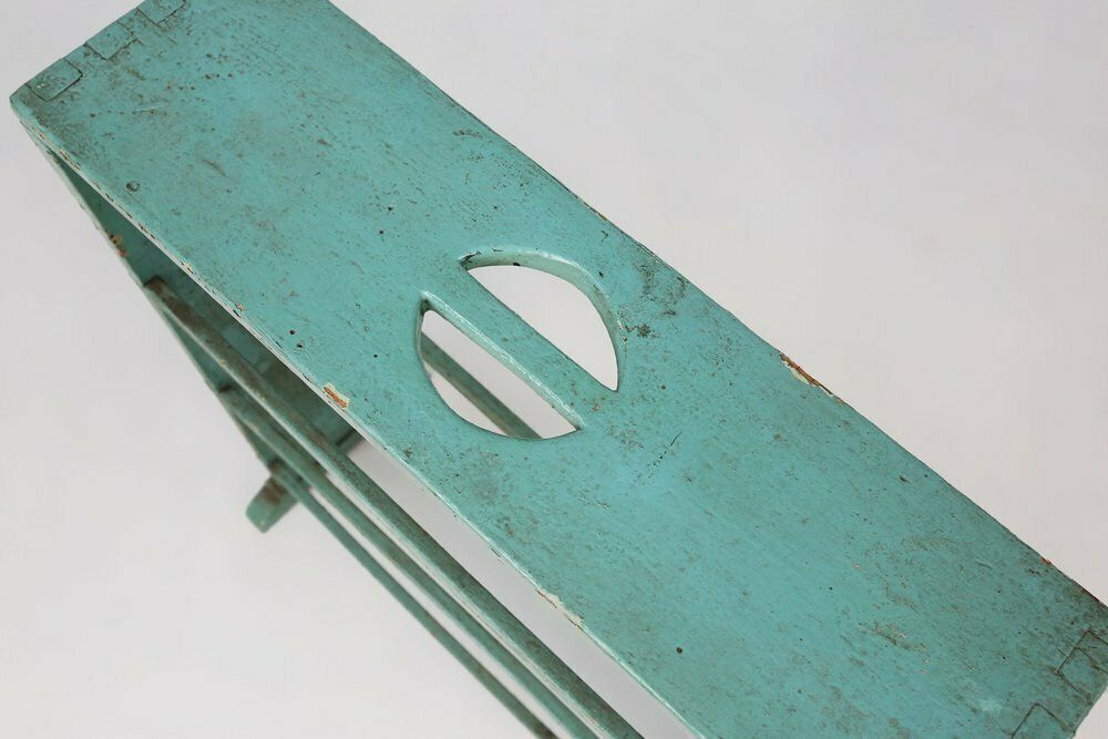 Small Industrial Mint Colored Rack Or Bookcase With 4 Shelves, Belgium, 1920s photo Furniture