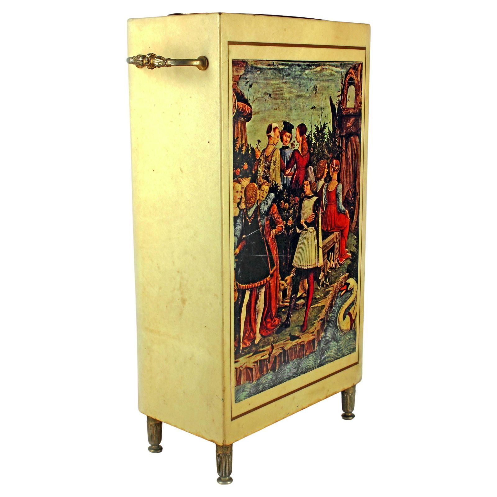 Late 20th Century Brass Umbrella Stand Covered In Lacquered Goatskin By Italian Designer Aldo Tura