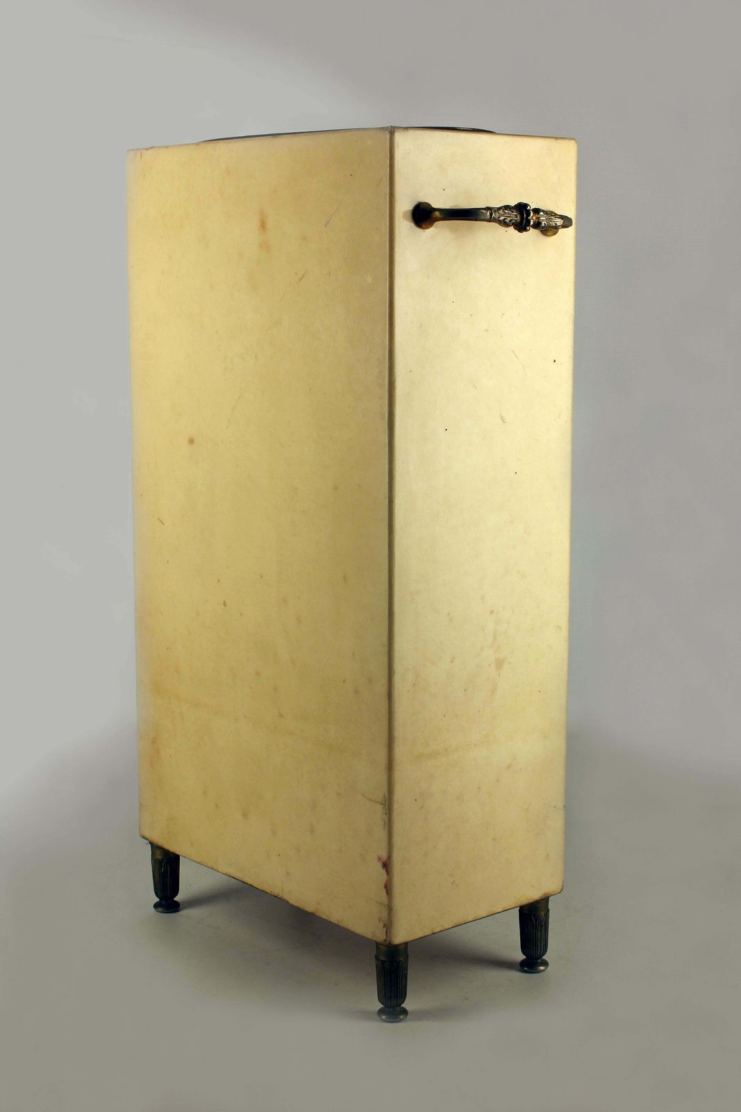Late 20th Century Brass Umbrella Stand Covered In Lacquered Goatskin By Italian Designer Aldo Tura photo 3700.0
