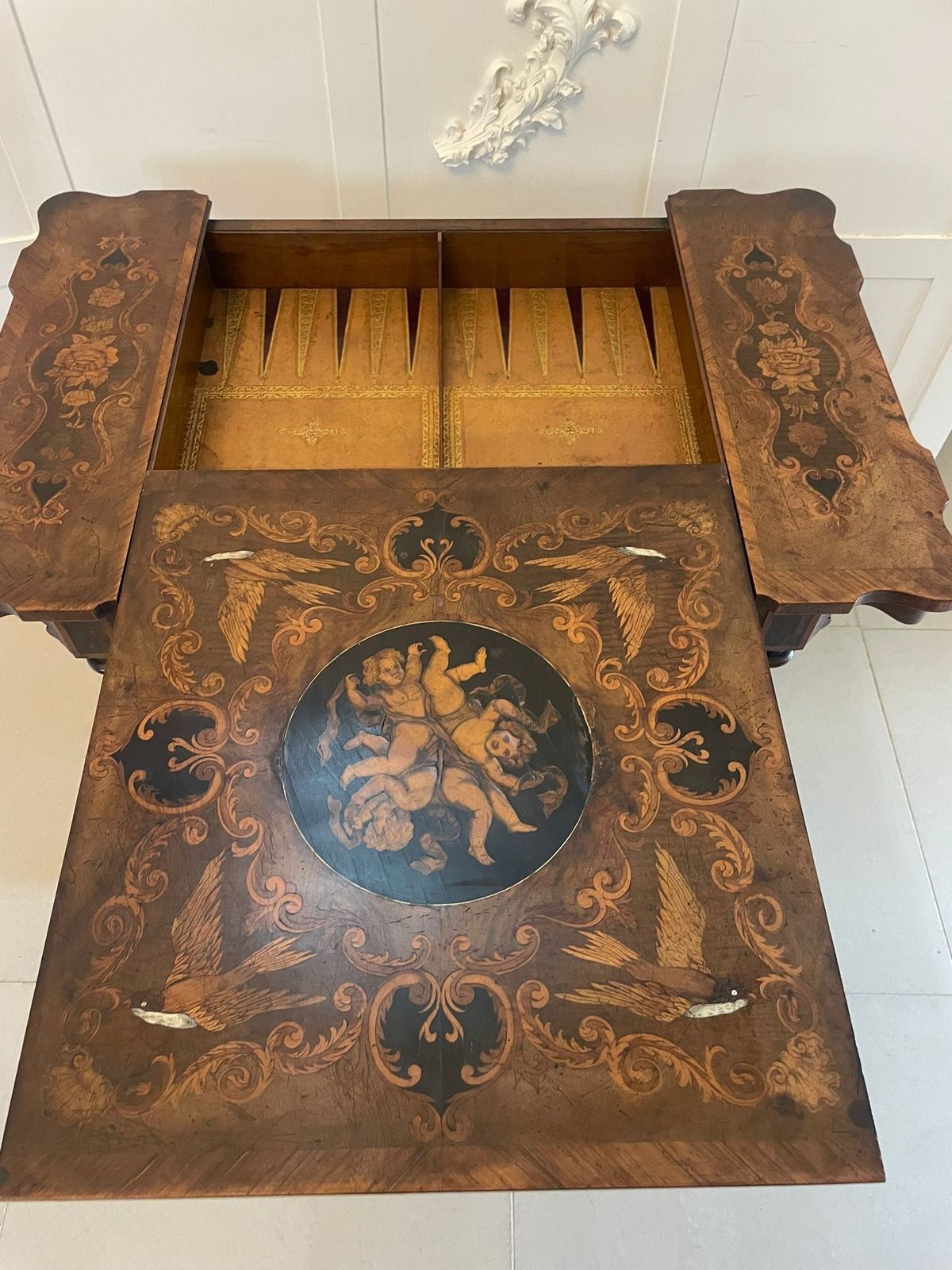 Outstanding Quality Antique 19th Century Marquetry Inlaid Burr Walnut Side Table photo vintage