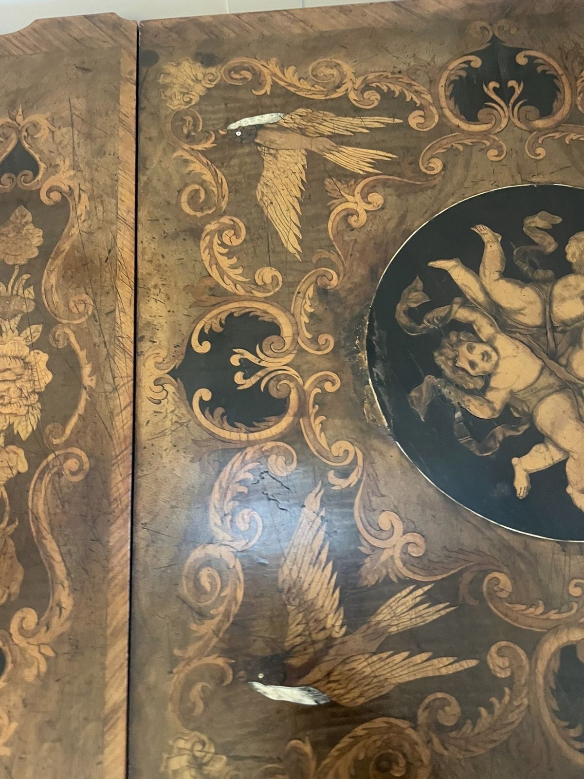 6995.0 Outstanding Quality Antique 19th Century Marquetry Inlaid Burr Walnut Side Table photo