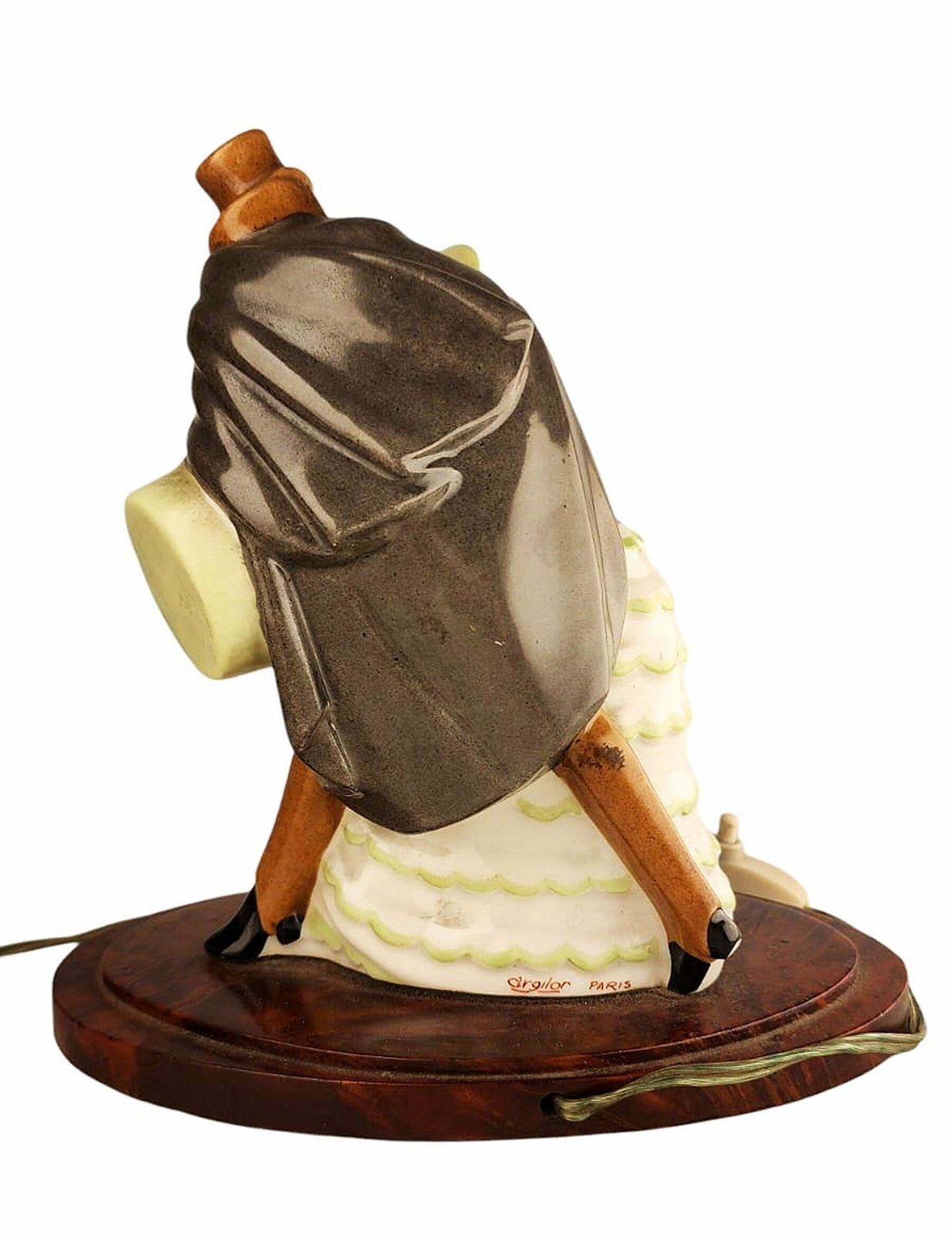 photo furniture Early 20th Century Art Déco Perfume Lamp Of Dressed Up Lady And Masked Man With Cloak By Argilor From Paris, France