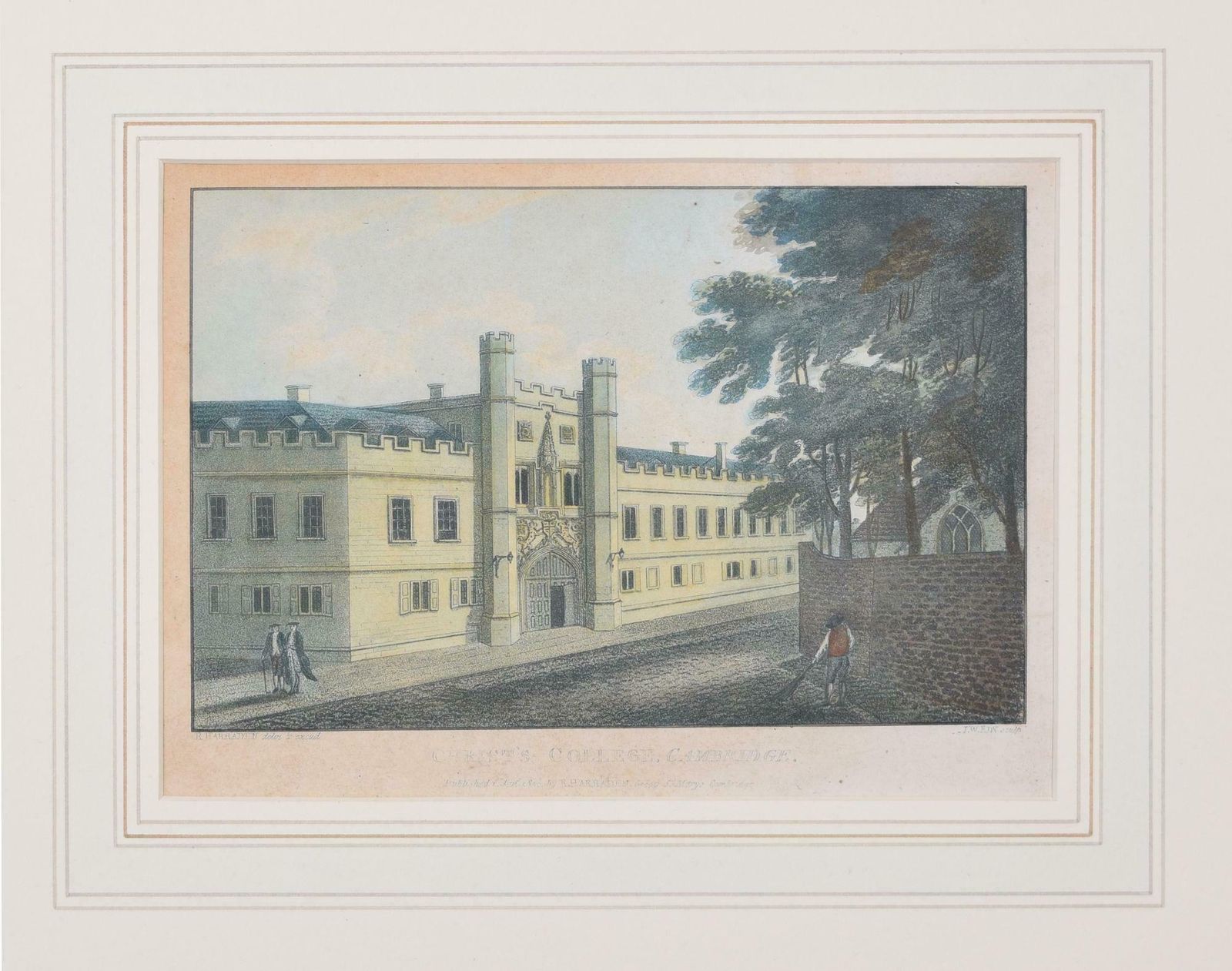 Richard Bankes Harraden Christ's College, Cambridge Engraving By Richard Bankes Harraden
