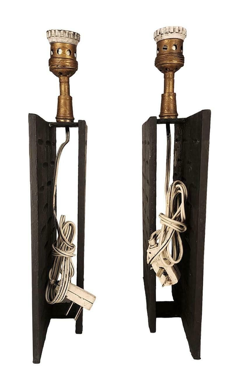 Pair Of Jean Michel Frank's Iron Design Table Lamps For Argentine Company Comte S.A., Circa 1938 photo Lighting
