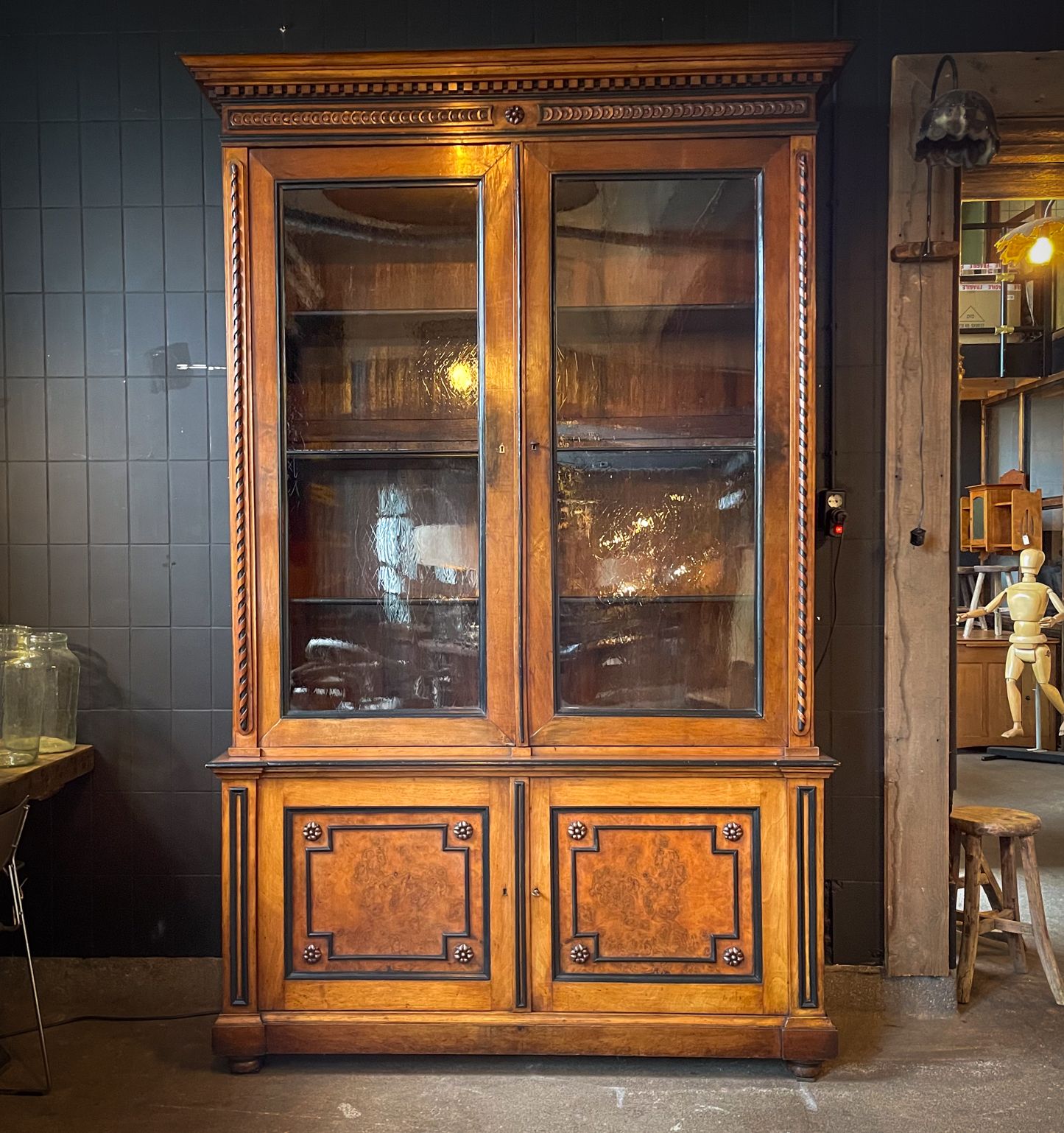 Antique Men's Room Bookcase – Belgium 1880 photo for sale