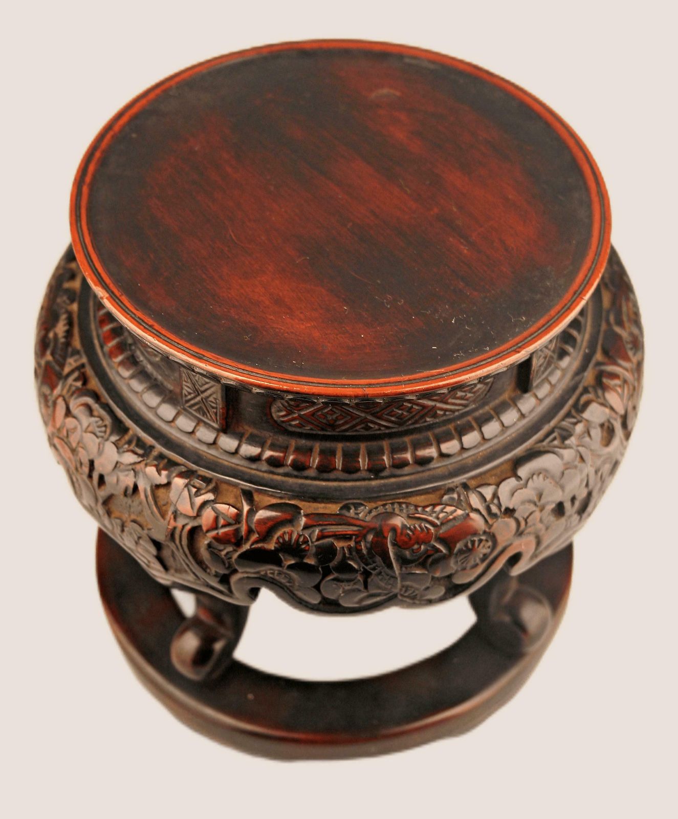 Japanese 19th Century Edo Meiji Period Satsuma Stoneware Incense Burner (Koro) With Small Wooden Support Table photo for sale