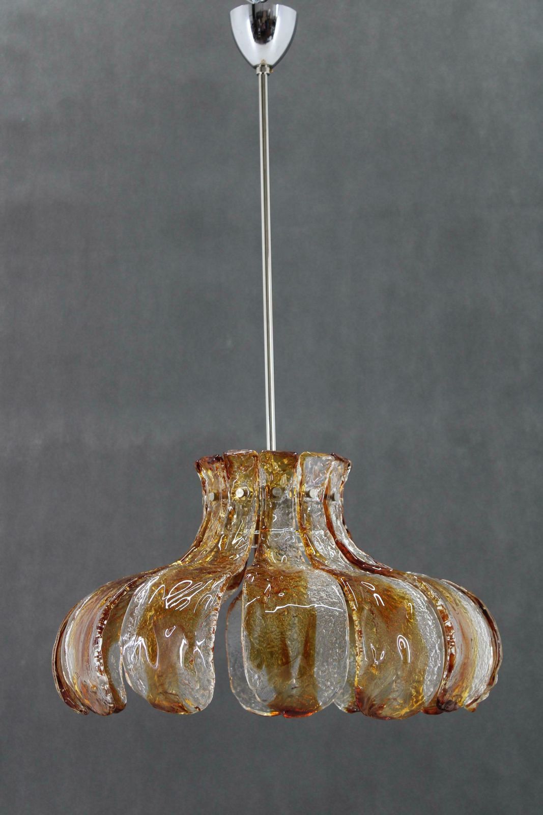 1970s Large Murano Glass Chandelier By Carlo Nason For Mazzega, Italy photo for sale