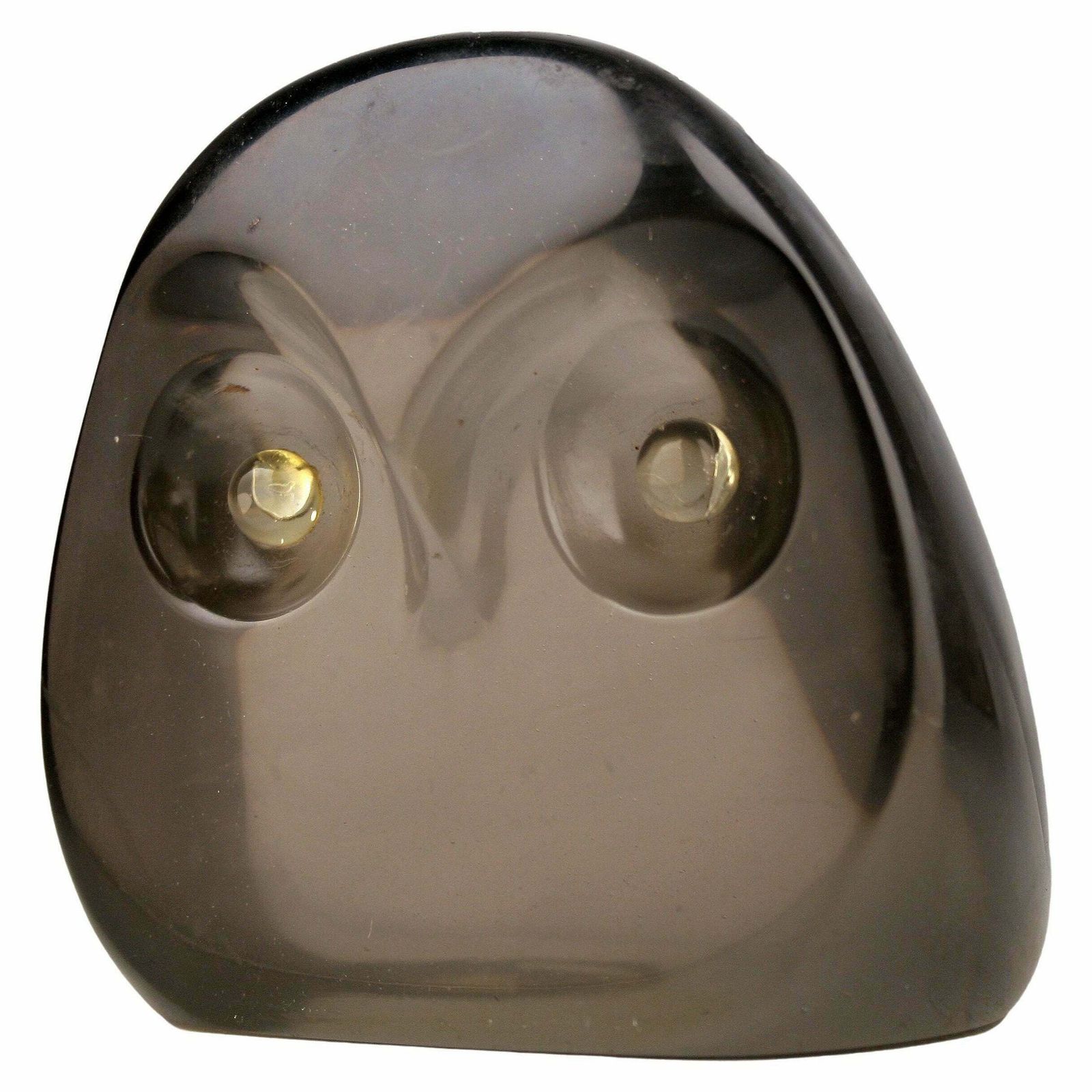 Space Age Palatnik Like Brazilian Op Art Acrylic/Lucite Monochromatic Translucent Owl Sculpture/Paperweight By Aldemir Martins, Brazil
