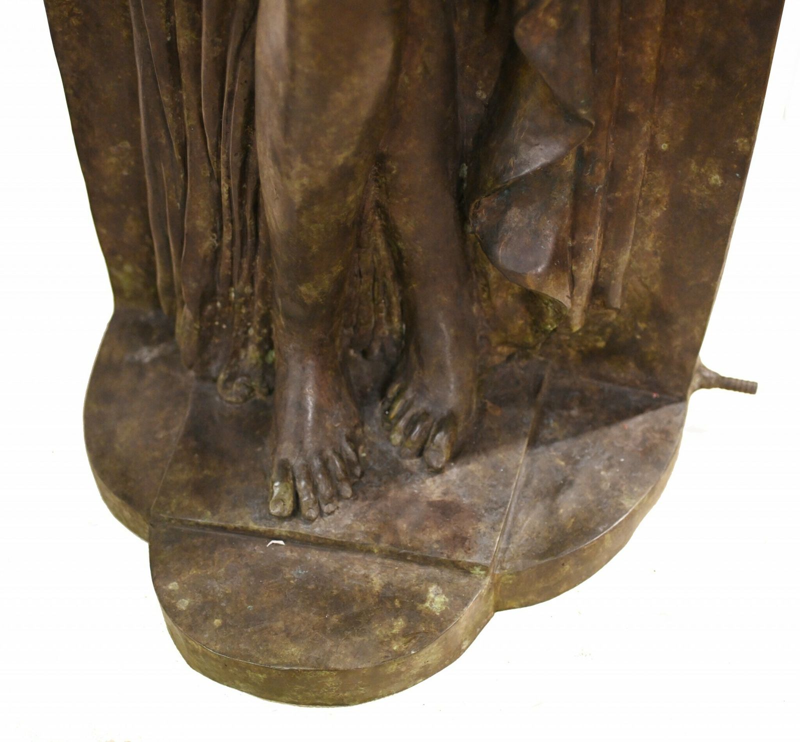 photo vintage Pair Xl Bronze Fountains   Italian Maiden Statues Garden Plaques