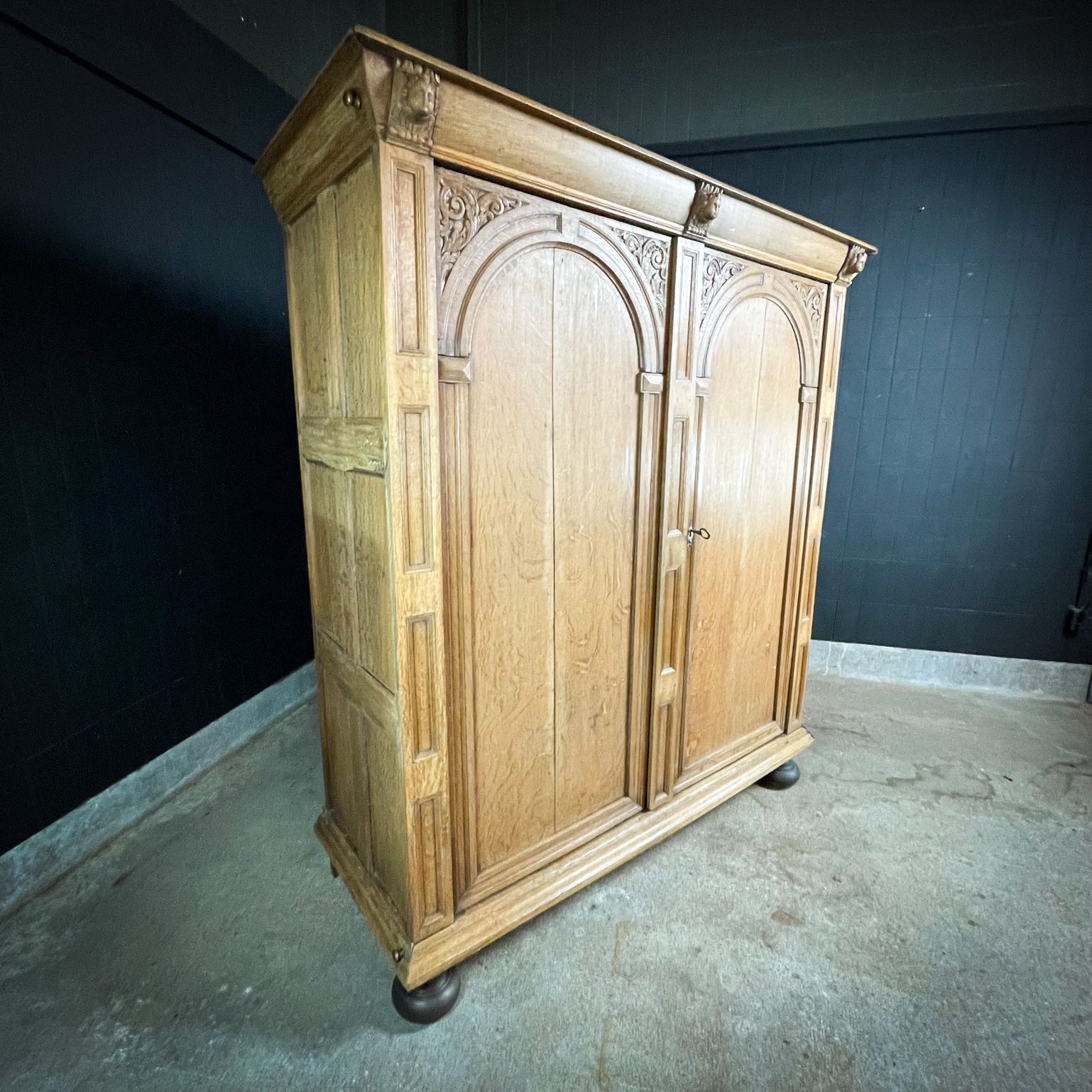 Antique Oak Country Wardrobe – Germany, Circa 1680 photo for sale