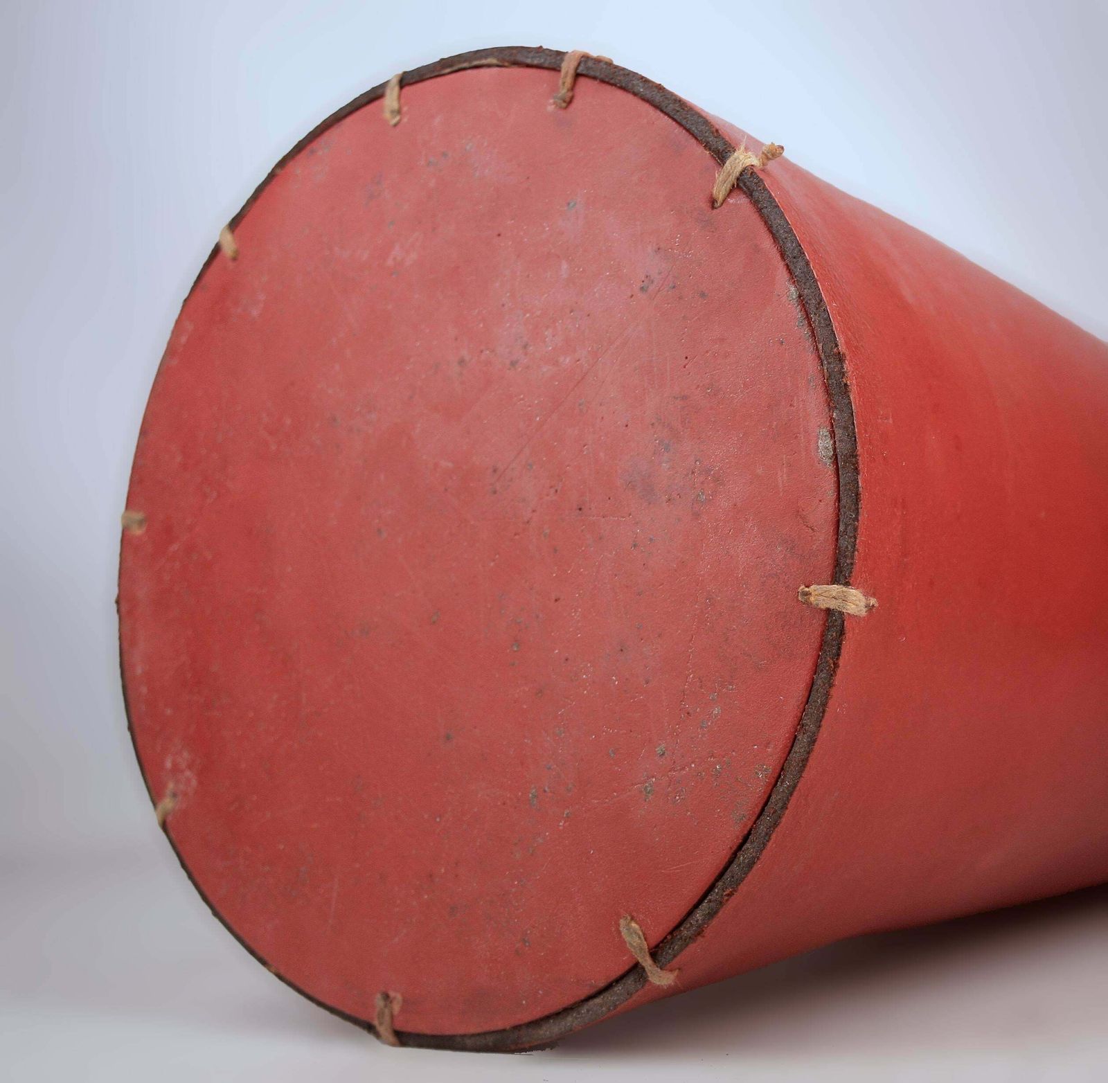 2925.0 Mid 20th Century Modern French Red Leather Cylindrical Umbrella Stand By Hermès Paris photo