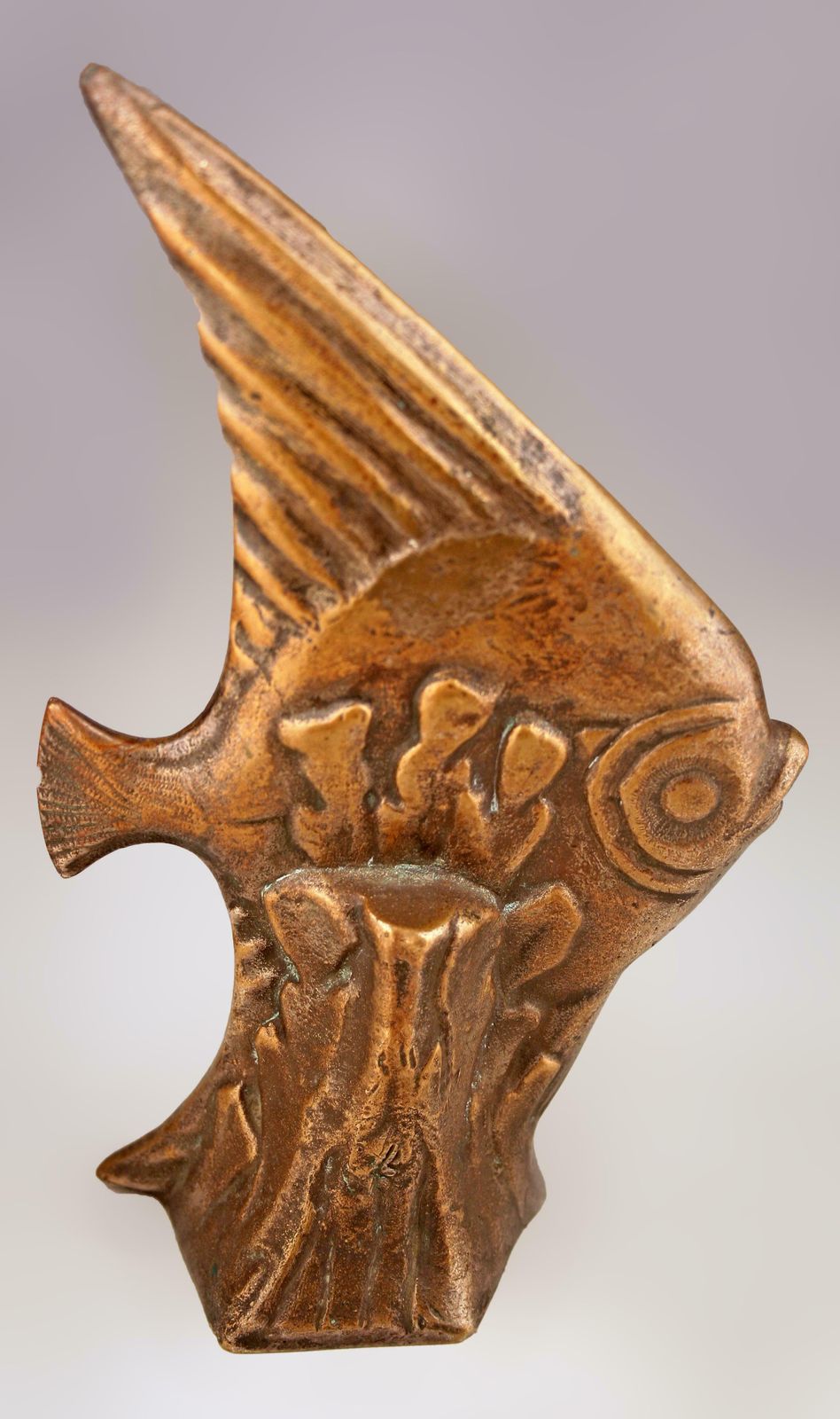 Early 20th Century Art Déco French Patinated Bronze Sculpture Of An Angel Fish photo buy