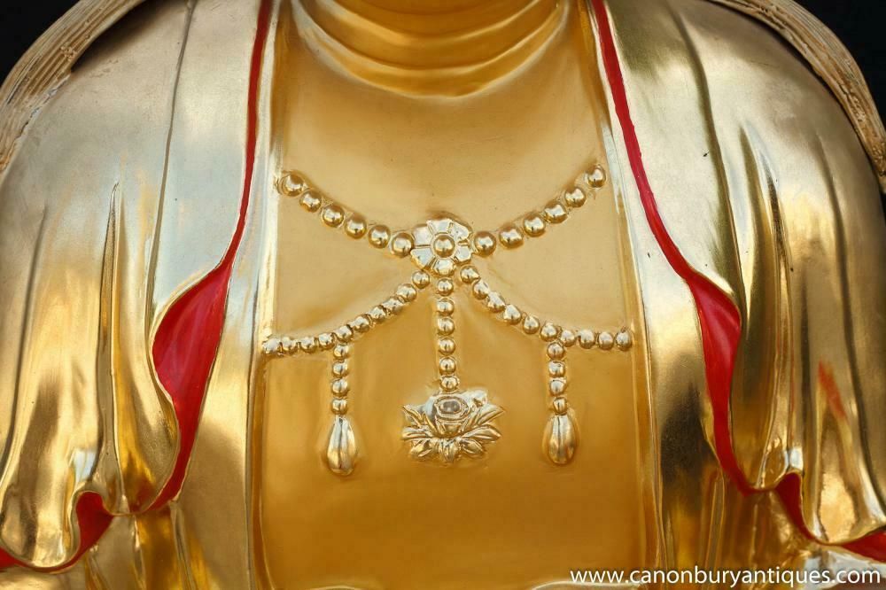 Art Bronze Tibetan Buddha Statue Lotus Pose Buddhism Buddhist Art photo