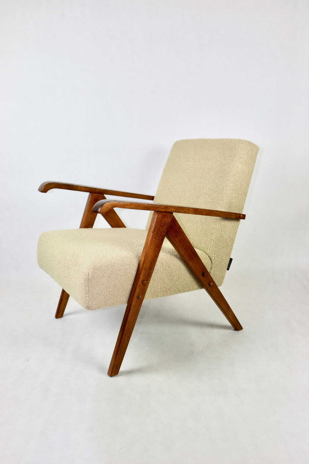 Vintage Armchair Like Var, Beige Boucle photo for sale