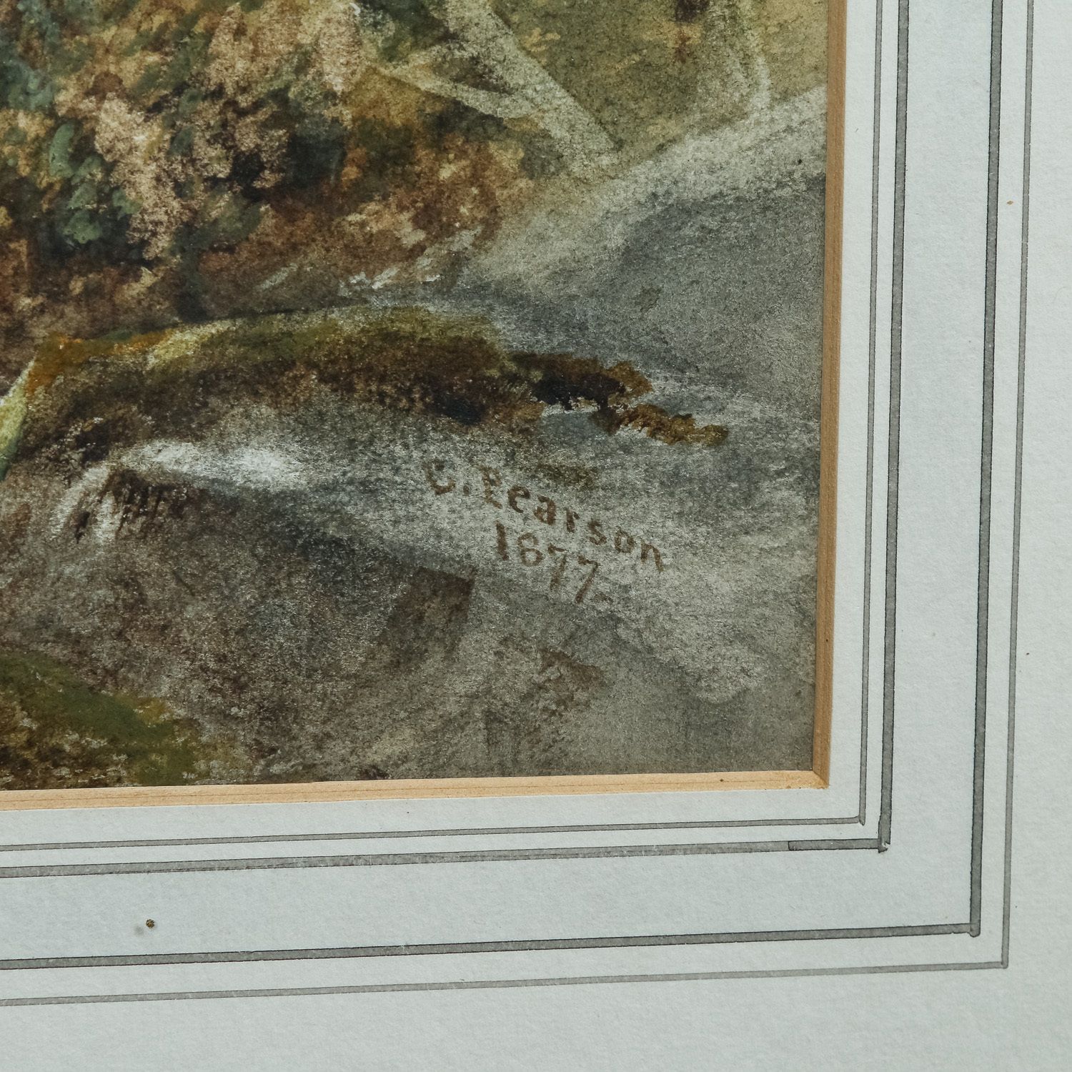 Small  Welsh Conwy Victorian Landscape River Watercolour Painting Picture By Cornelius Pearson (Circa 1877) photo vinterior
