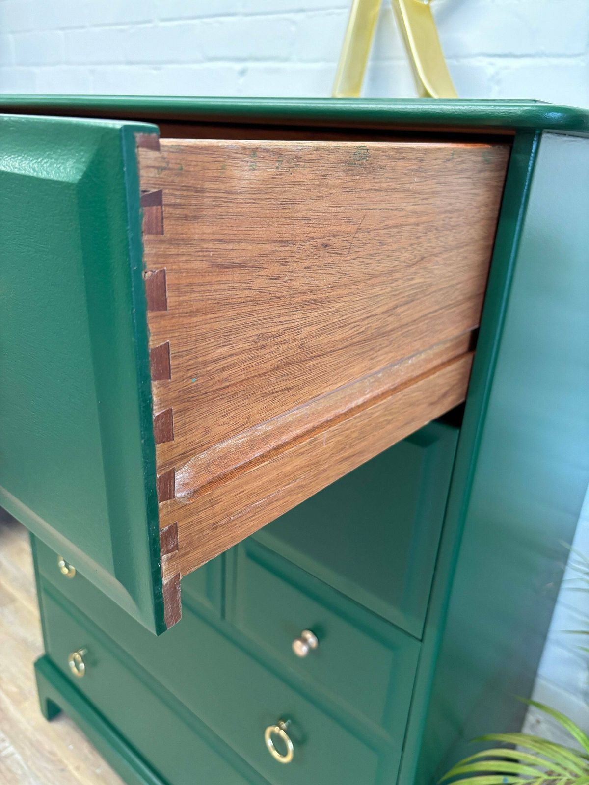 photo for sale Stag Minstrel Tallboy Green Painted In ‘Puck’ By Little Greene