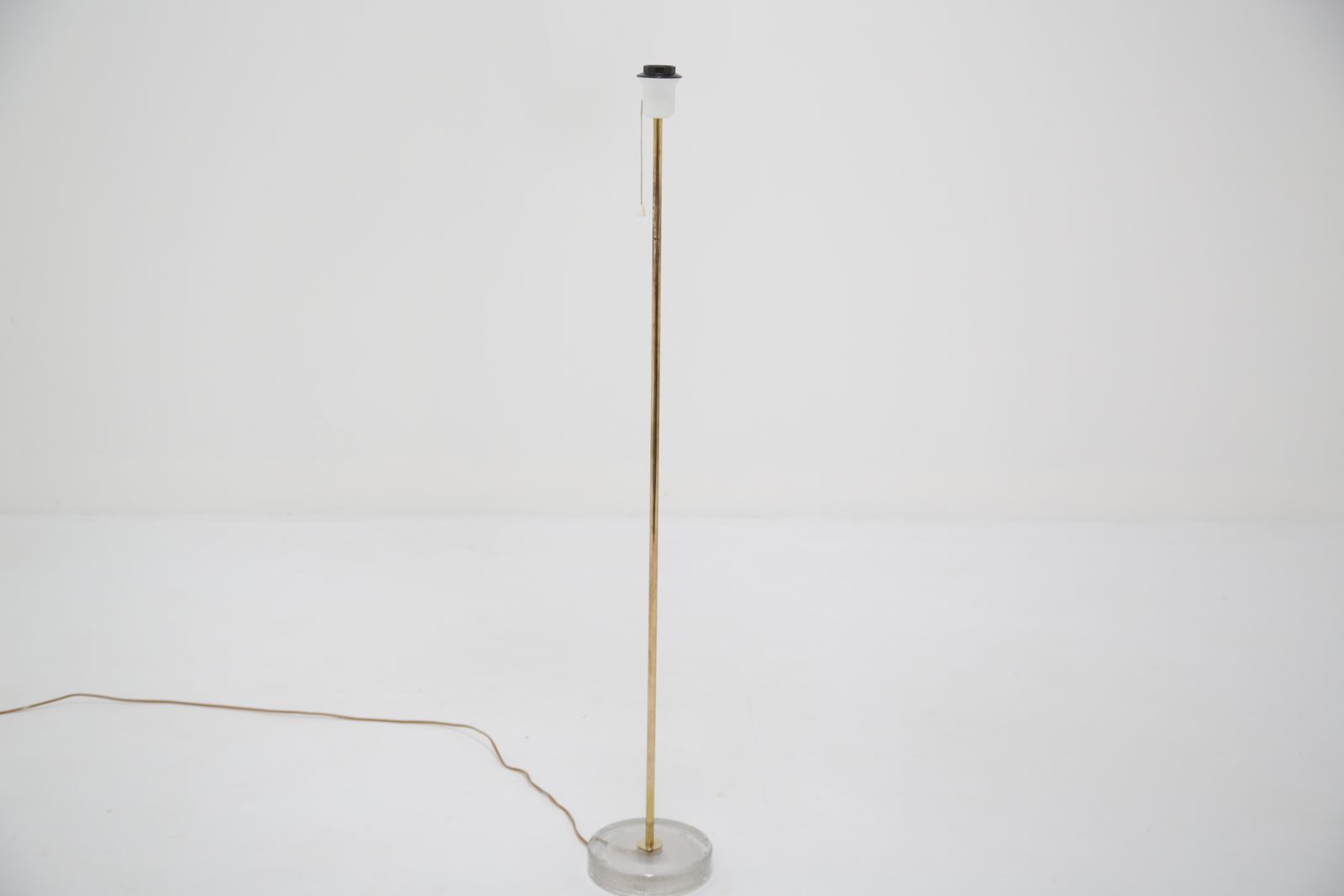 795.0 Mid Century Brass And Glass Floor Lamp, Flb, Sweden, 1960s. photo
