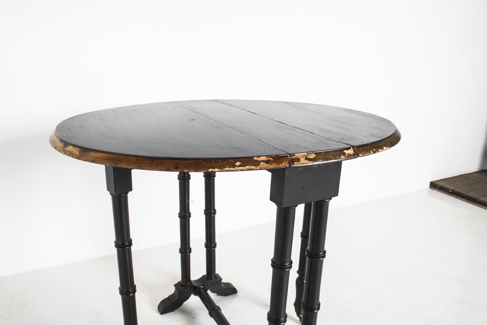 Victorian Ebonised Faux Bamboo Gate Leg Occasional Side Table photo Furniture