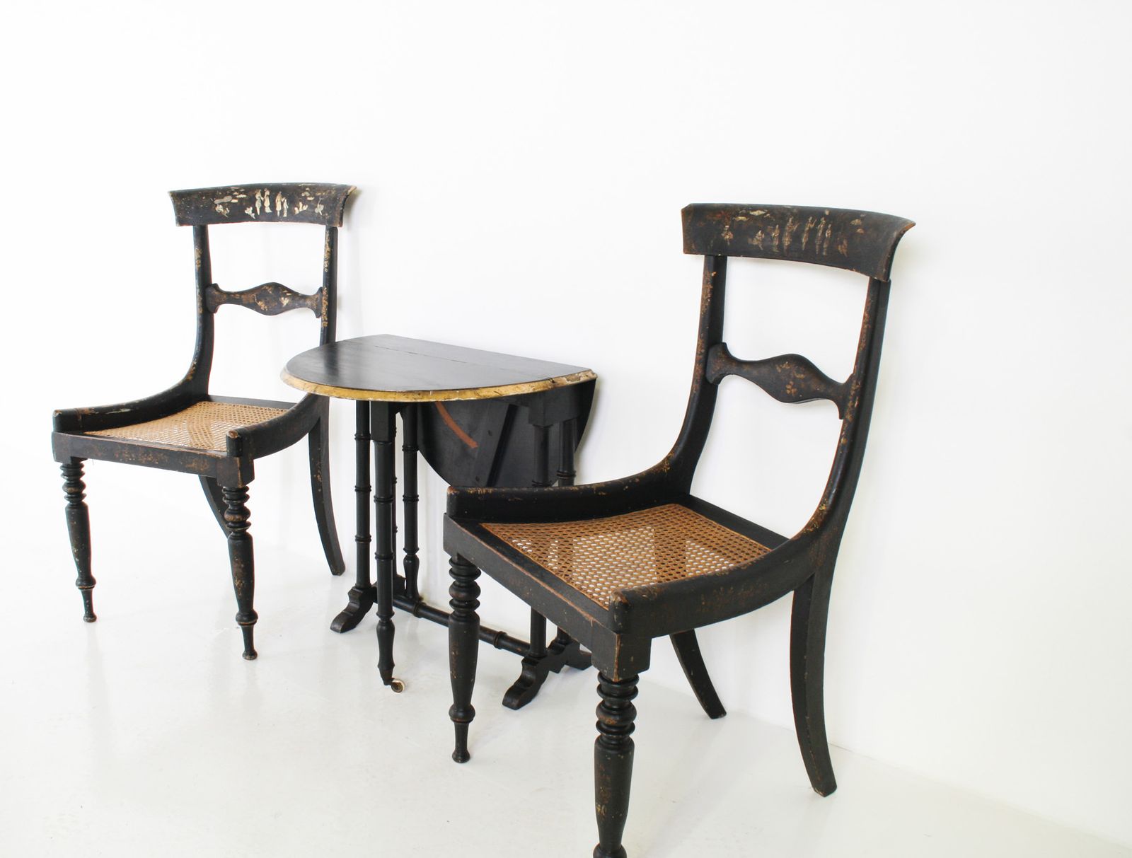 photo buy Victorian Ebonised Faux Bamboo Gate Leg Occasional Side Table