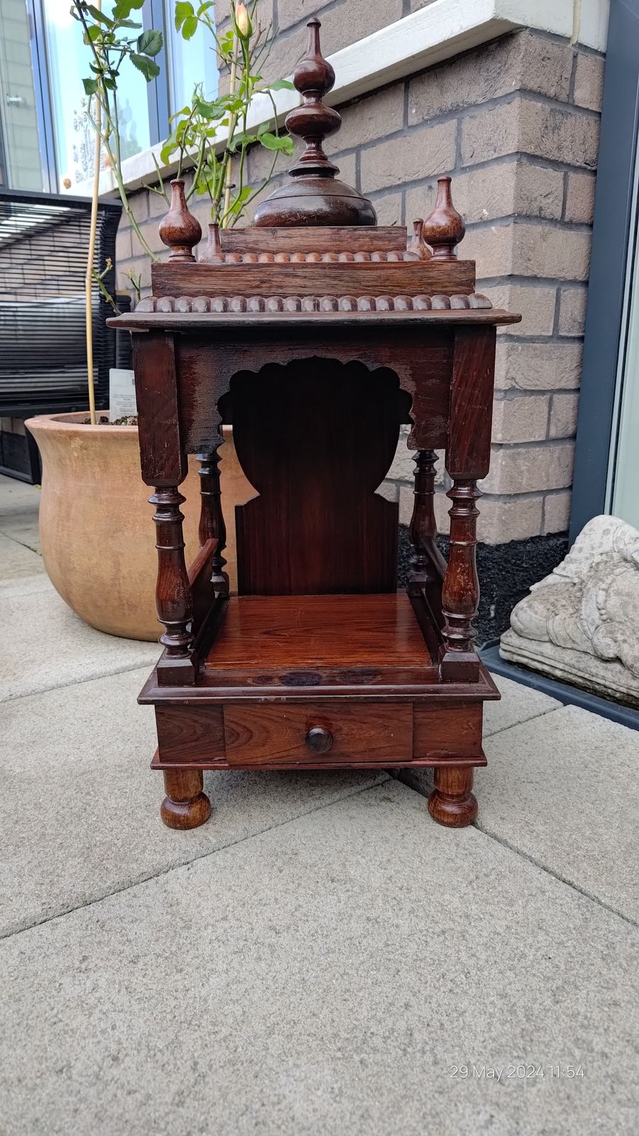 Antique Indian Rosewood Sheesham Mandir Cabinet