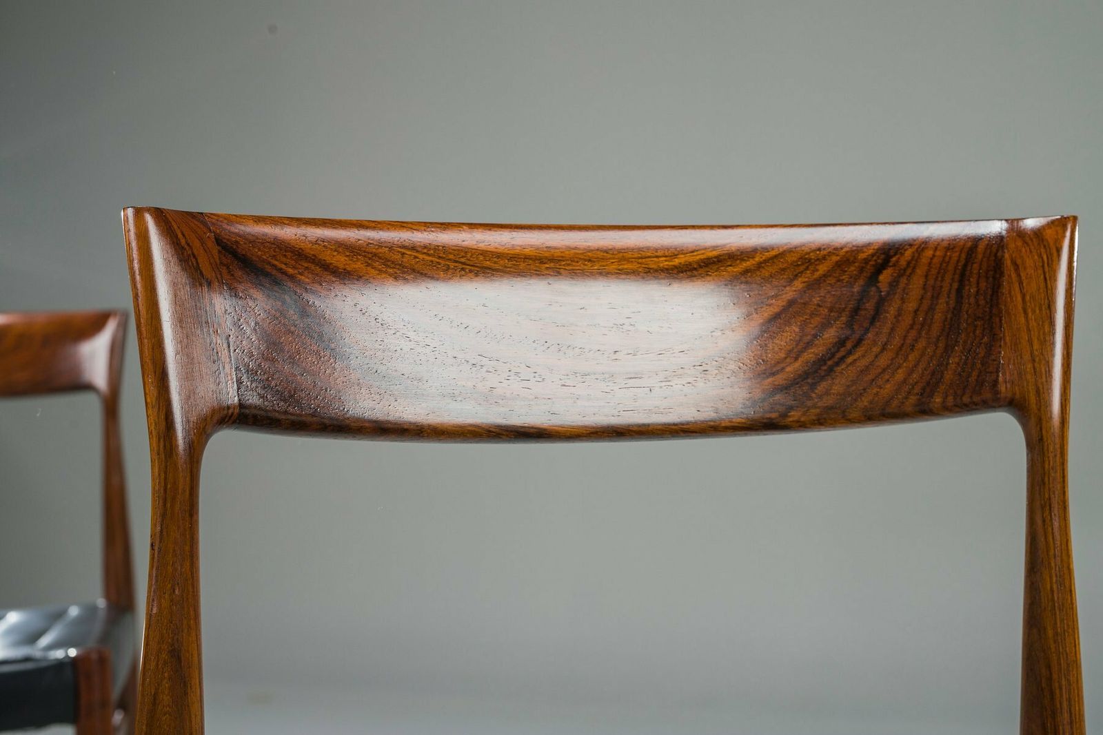 Mid Century Palisander Esszimmerstuhl Mit Lederbezug, 1950er, 4 . Set photo for sale