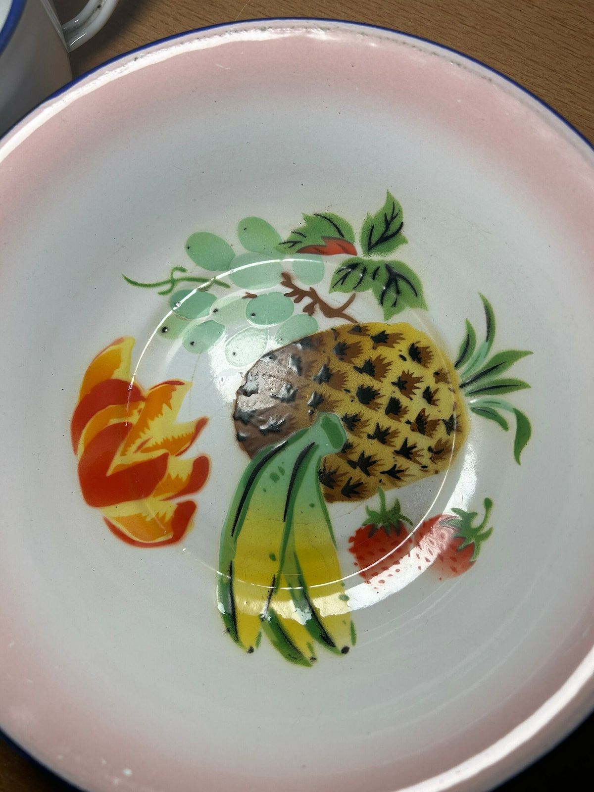 1960s Enamel Bowl, Made In China / 60s Rustic Kitchen Decor / Vintage Enamelware / Set Of 3 photo 58.0