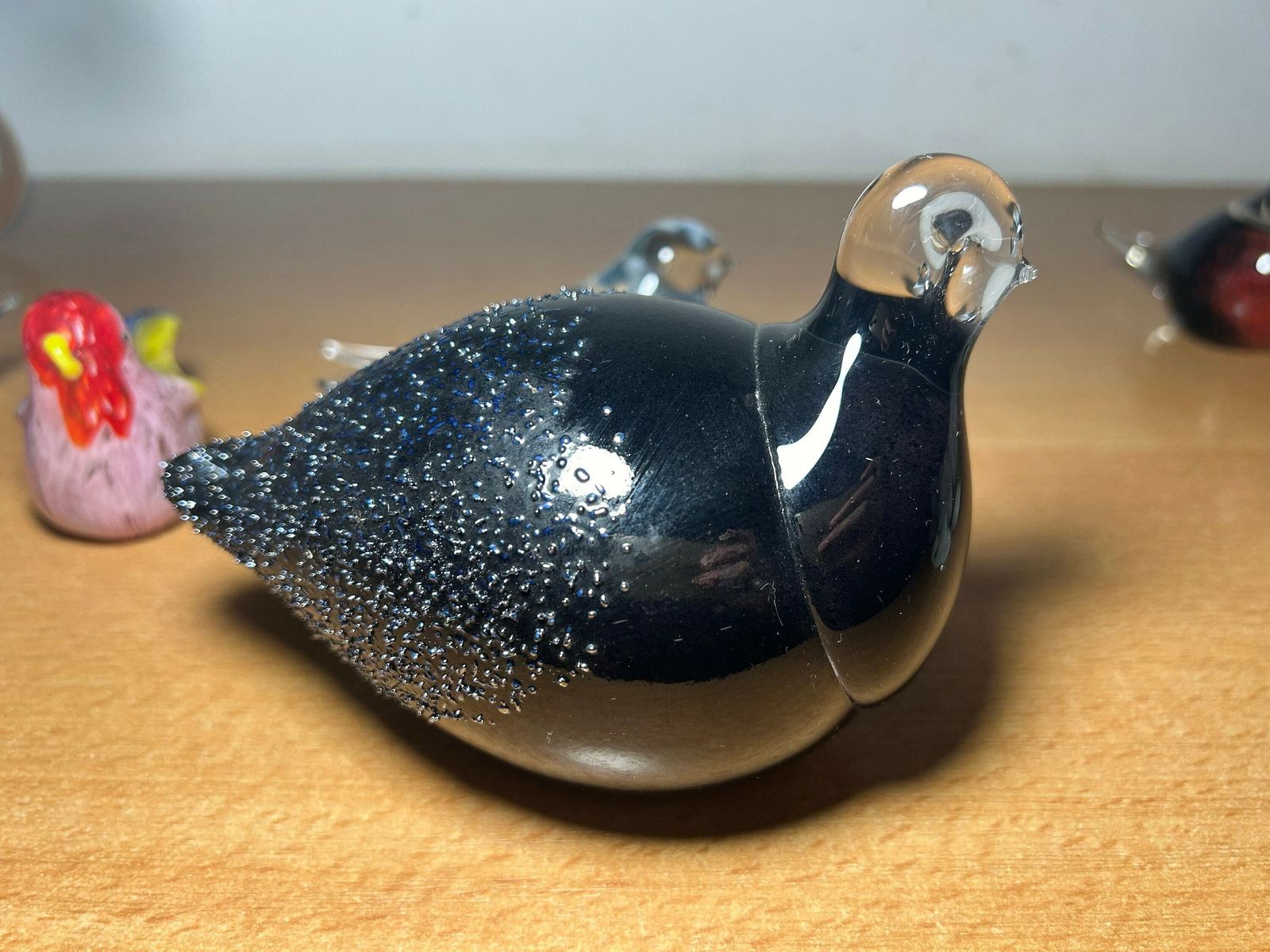 Jussi Riihimäki Sculpture, Glass, Bird, Signed, Finland / Coloured Glass Art Finland / Set Of 5 Birds photo for sale