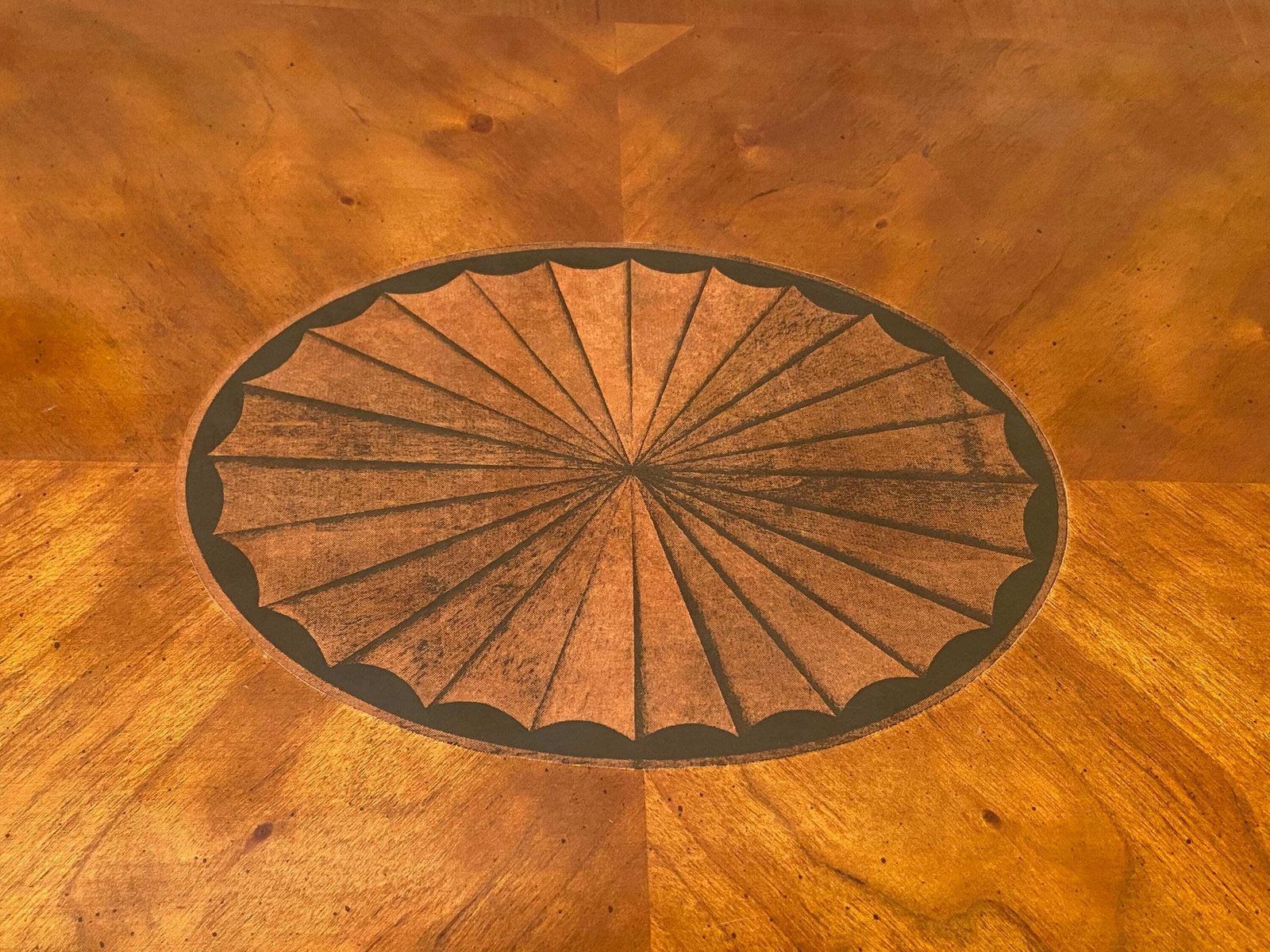photo for sale Antique Style Inlaid Pedestal Hall Table / Made In England C1970