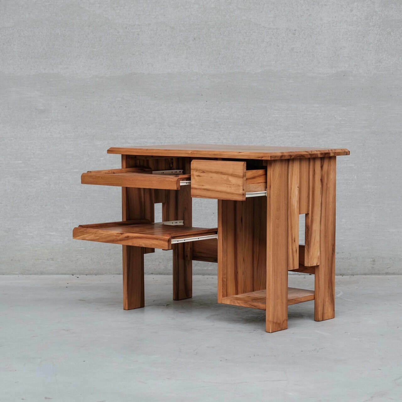 French Petite Wooden Mid Century Desk photo for sale