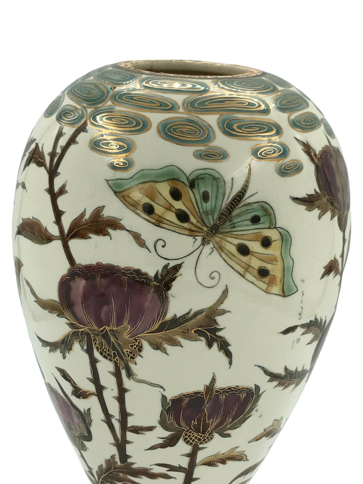 Rare 1878 Hungarian Zsolnay Vase Hand Painted – Paris Exposition Masterpiece 38 Centimeters High photo furniture