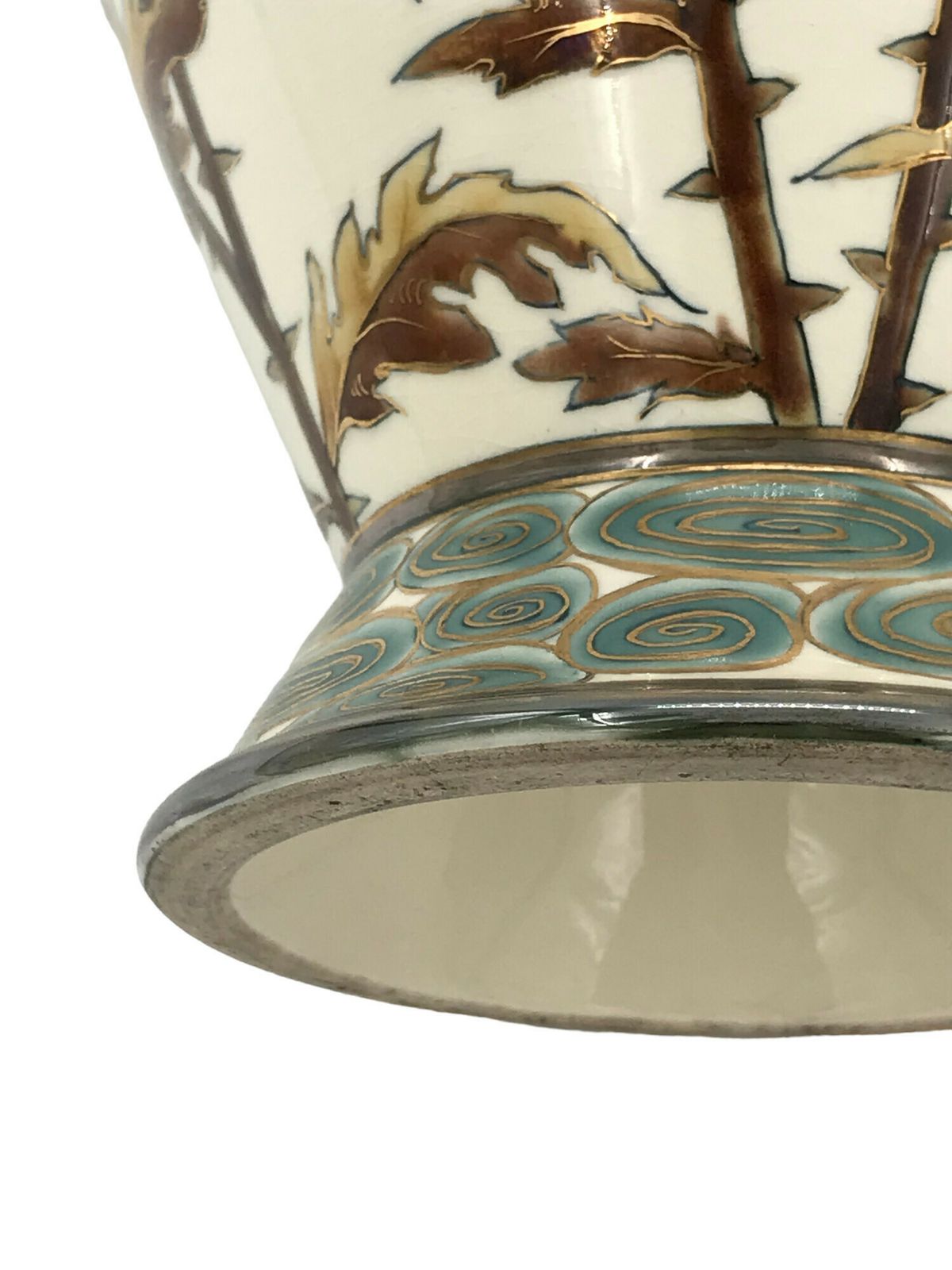 Rare 1878 Hungarian Zsolnay Vase Hand Painted – Paris Exposition Masterpiece 38 Centimeters High photo for sale