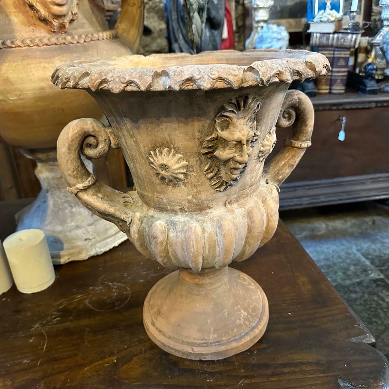 photo for sale 1900s Neo Classical Terracotta Italian Crater Vase
