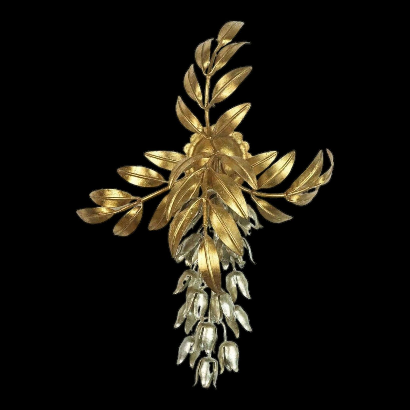 Hans Koegl Vintage Florentine Wall Lamp Sconce Metal Pioggia D'oro Hollywood Regency Style