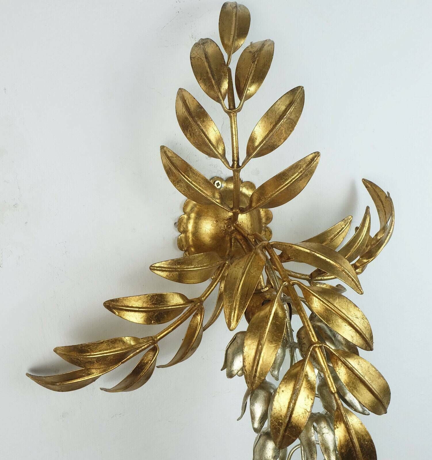 Hans Koegl Vintage Florentine Wall Lamp Sconce Metal Pioggia D'oro Hollywood Regency Style photo vintage