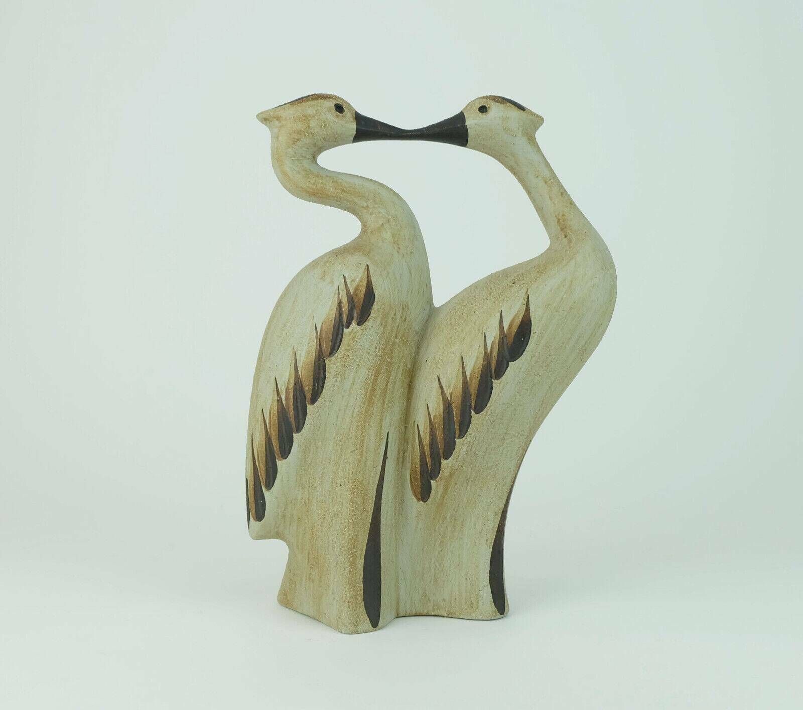 Sgrafo Mid Century Ceramic Figurine Pair Of Cranes 1970s Model No. 1152 photo Art