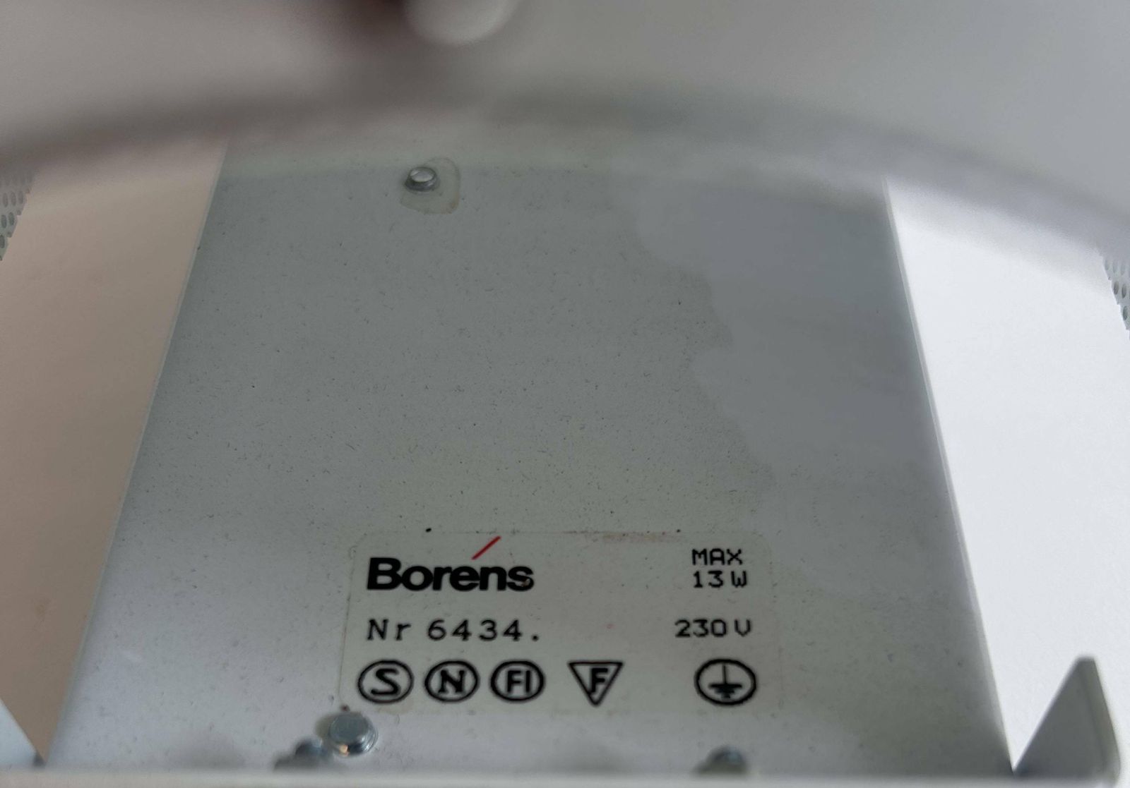 photo for sale Pair Of Vintage Wall Lights, White Lacquered Metal, Borens, Sweden 1980