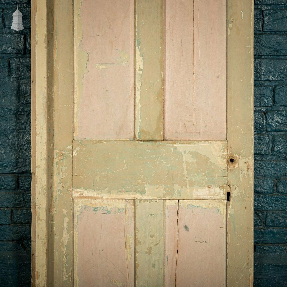 Pine Paneled Door, Distressed Paint Finish photo Home Fixtures