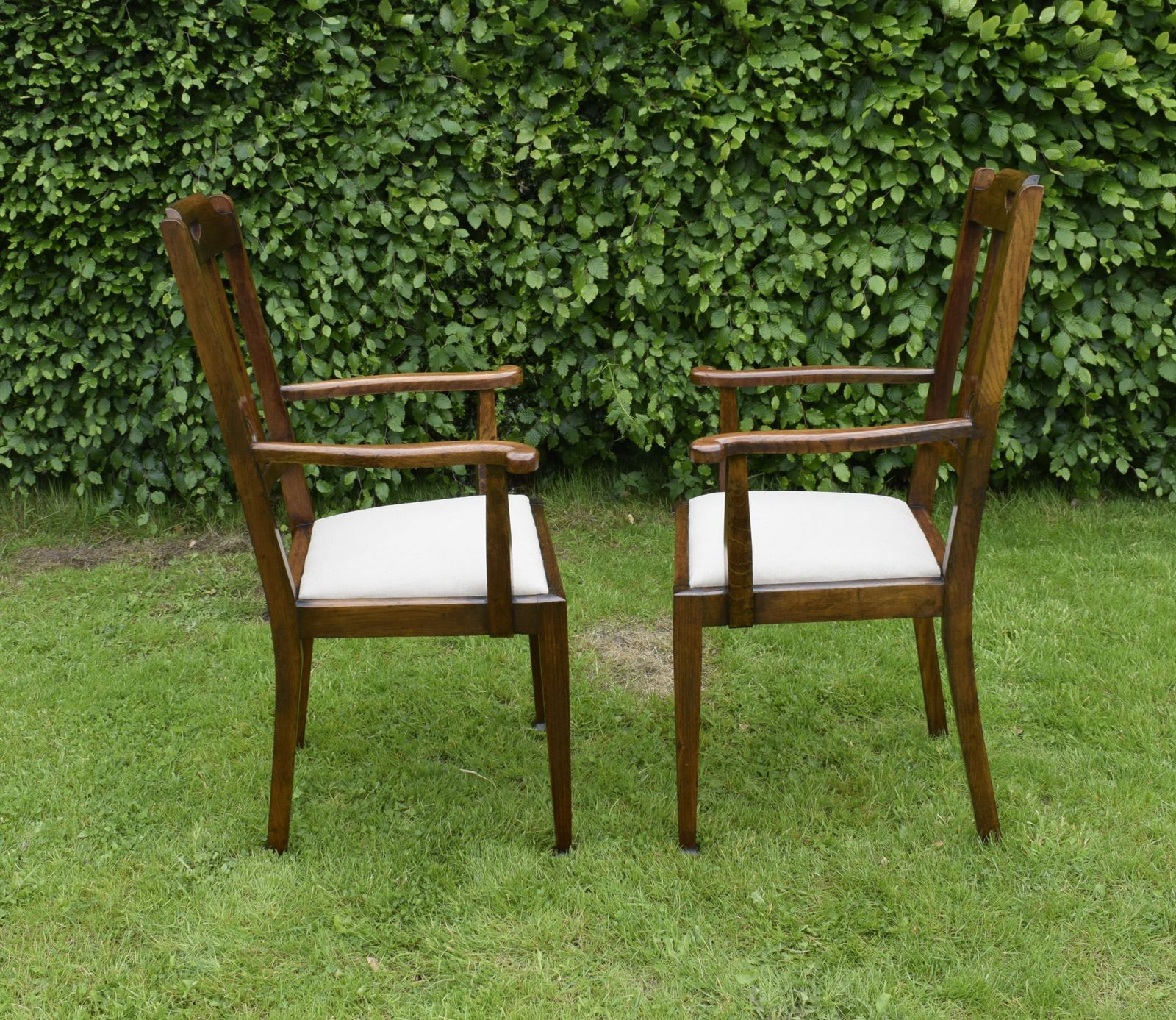 photo buy Pair Of Oak Arts & Crafts Armchairs
