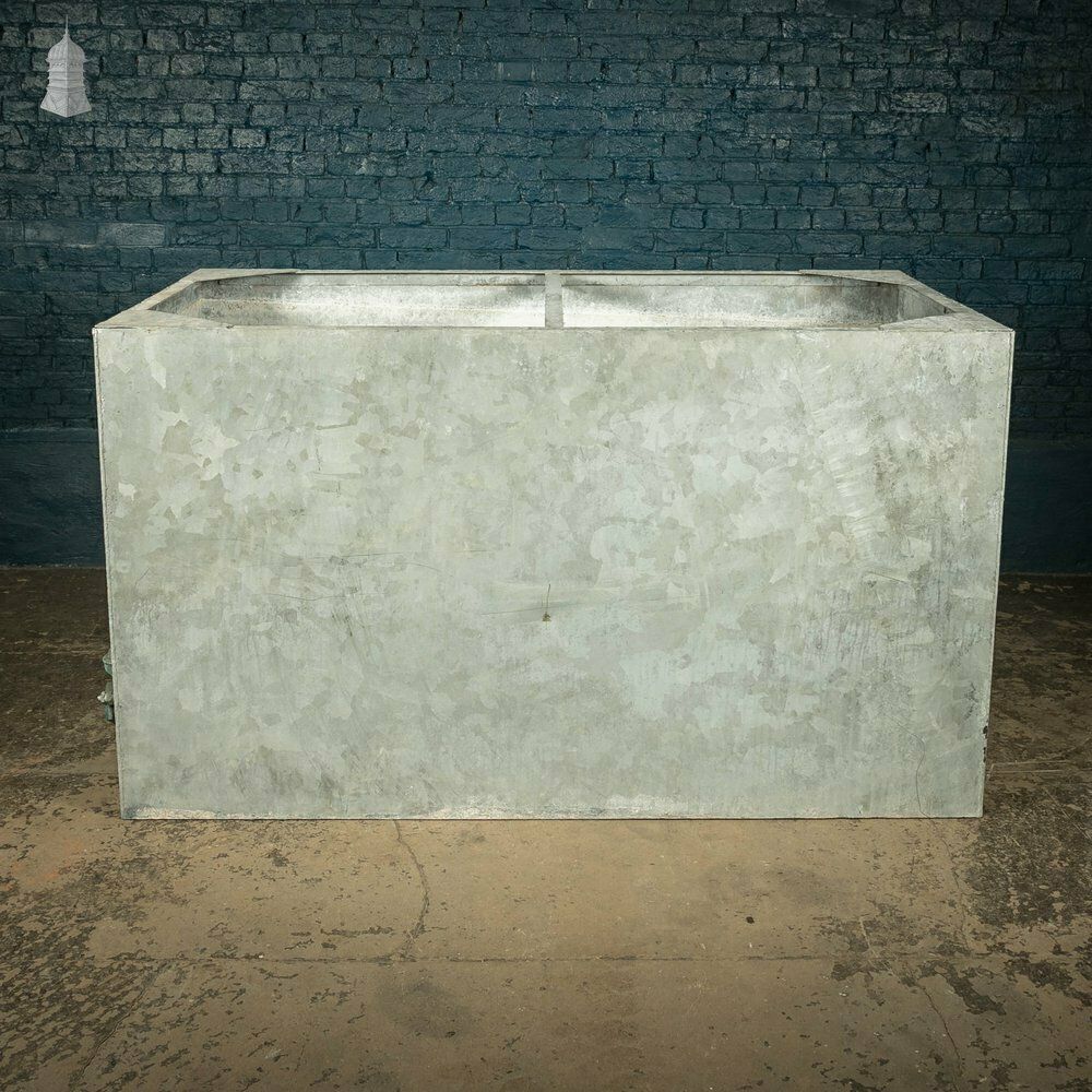 Galvanised Water Tank, Large Reclaimed Metal Planter photo vinterior