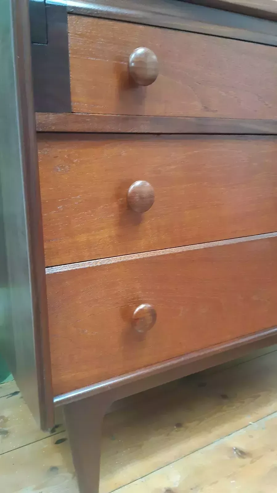 Vintage Mid Century Modern Compact Afromosia Teak Bureau By A. Younger photo vintage