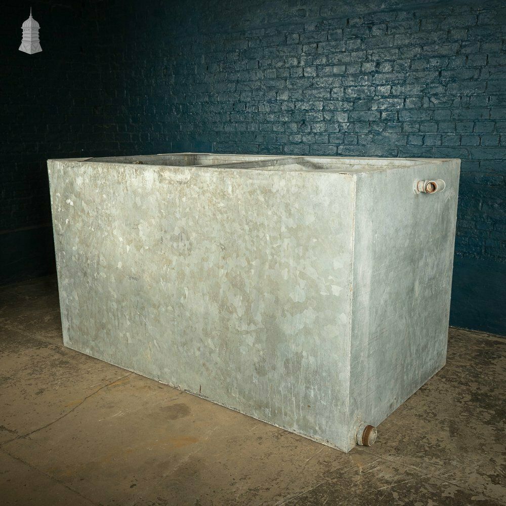 Galvanised Water Tank, Large Reclaimed Metal Planter photo Garden Decor