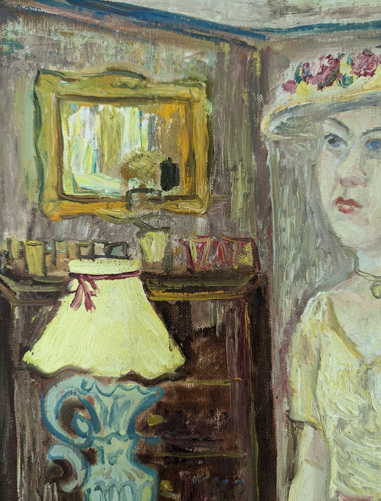 photo vinterior Lady In Yellow Oil Painting, Modernist