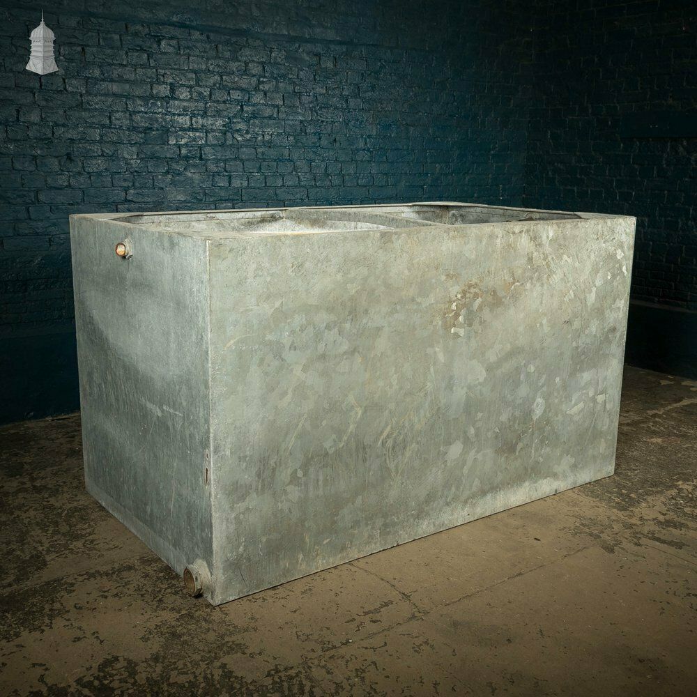 Garden Decor Galvanised Water Tank, Large Reclaimed Metal Planter photo
