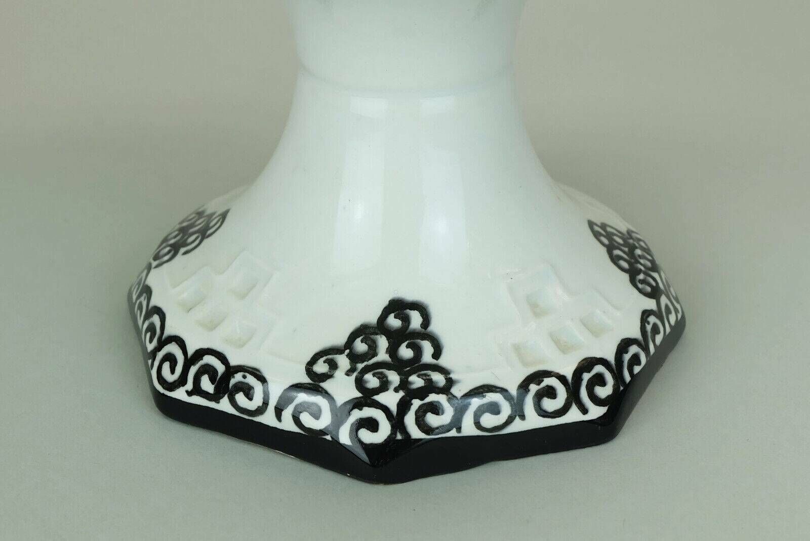Octagonal Art Deco Bowl Bowl On Feet Schramberg Majolika 1920s Hand Painted Decor photo vinterior